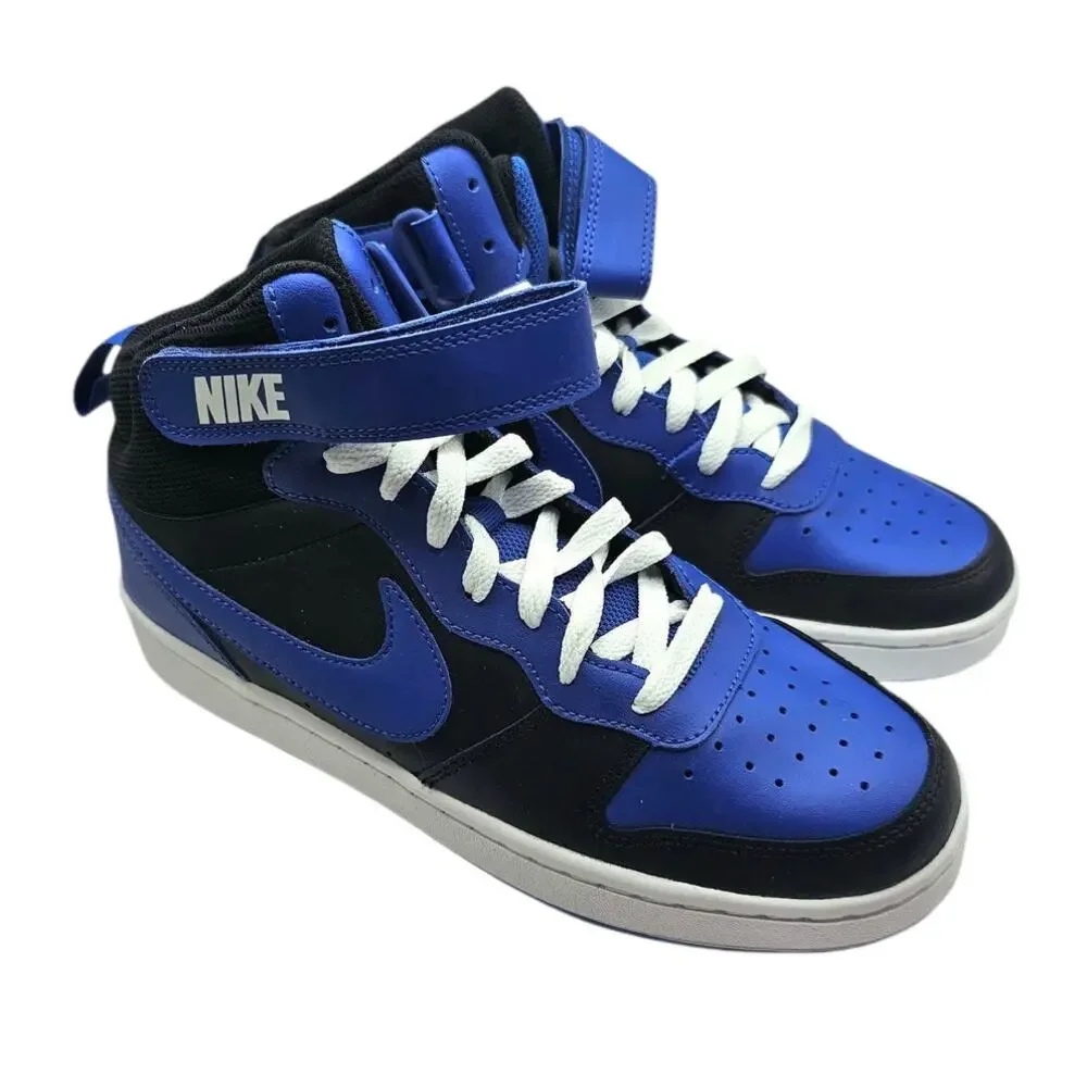 Nike Youth Black & Game Royal Blue Court Borough Mid 2 Sneakers